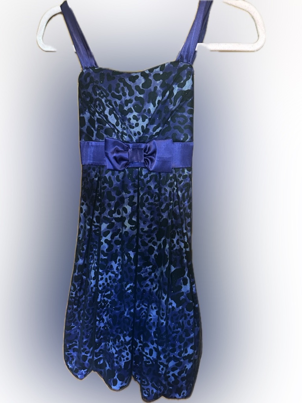 Speechless Girls' Purple and Black Animal-Print Party Dress with Bow